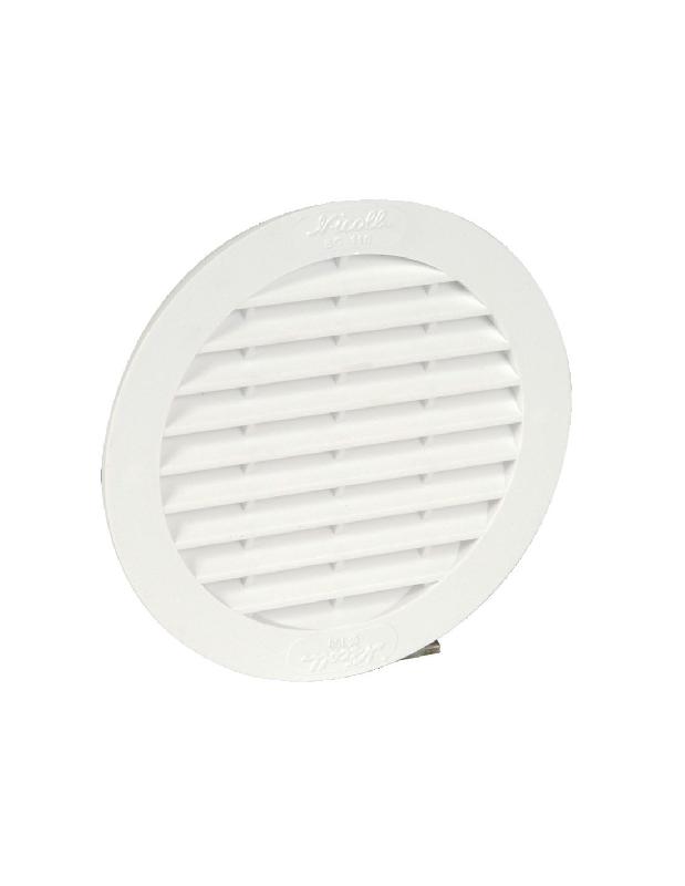 GRILLE DE VENTILATION EN APPLIQUE 43CM² RONDE POUR TUYAUX FIBRE CIMENT D 125 BLANC - NICOLL - 1BC135