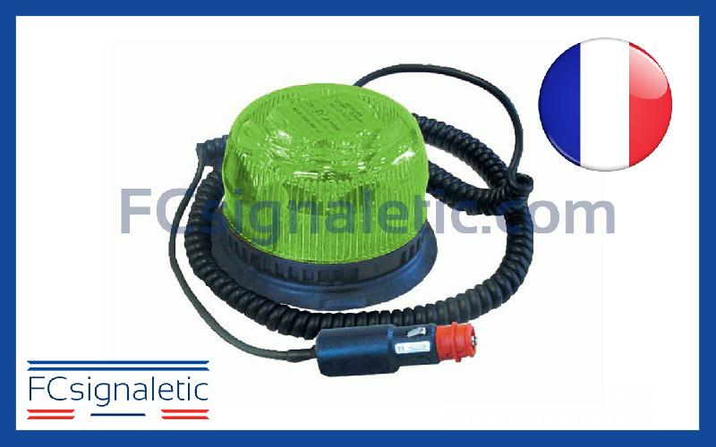 Gyrophare Gyroled vert embase magnétique prise allume cigare classe 1 rotatif STANDBY MERCURA 23378-01_0