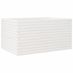 Helloshop26 - Jardinière bac lit surélevé plantes fleurs terrasse jardin 90 x 60 x 45,5 cm bois de pin massif blanc 02_0038017 - 3000217651252_0