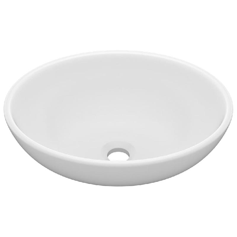 Helloshop26 - Lavabo vasque ovale de luxe 40 x 33 cm céramique blanc mat 02_0002663 - 3000101621538_0
