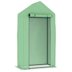 Helloshop26 - Serre tente abri plante fleur légumes avec cadre en acier 0,5 m² 1 x 0,5 x 1,9 m vert 02_0044526 - 3000220206753_0