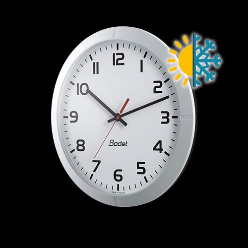Horloge analogique extérieure - Profil 940 - étanche - piles - boîtier blanc - affichage HMS - diamètre 40 cm - BODET_0