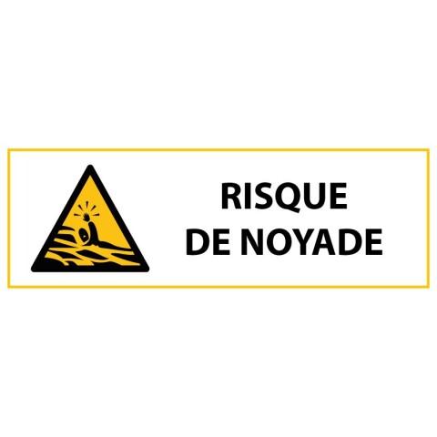 LOT DE 3 - SIGNALÉTIQUE DE DANGER - PICTO RISQUE DE NOYADE - W167 - ISO 7010 297 X 105 MM VINYLE SOUPLE AUTOCOLLANT
