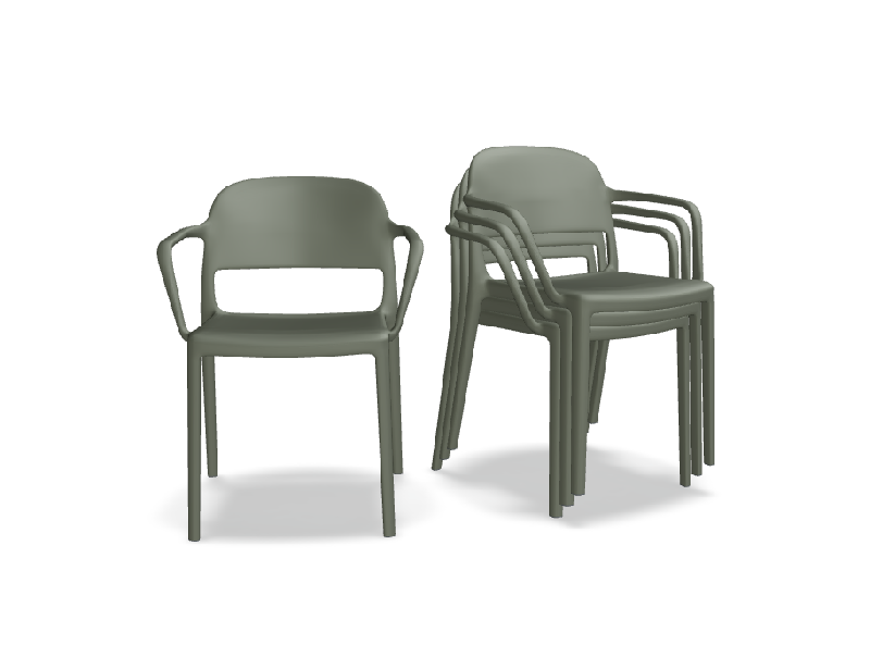Lot de 4 chaises avec acc. BLENDY - olive_0