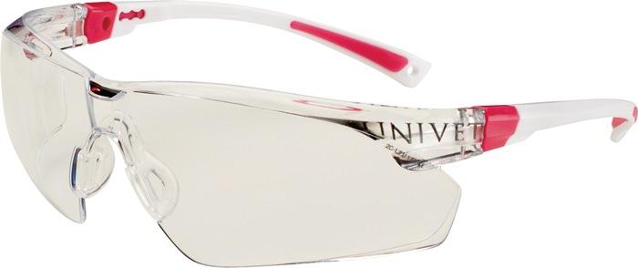 Lunettes de protection UNIVET 506 UP - EN 166, EN 170 - branches blanc rose - verres transparents polycarbonate_0