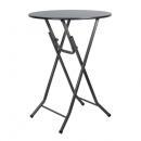 Mange-debout Biscarosse - Table avec plateau mélaminé et piétement gris - Diamètre 85 cm, Hauteur 108 cm_0