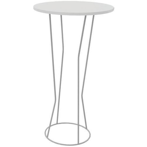 MANGE DEBOUT CYCLO Ø 60 CM PLATEAU BLANC PIÈTEMENT GRIS