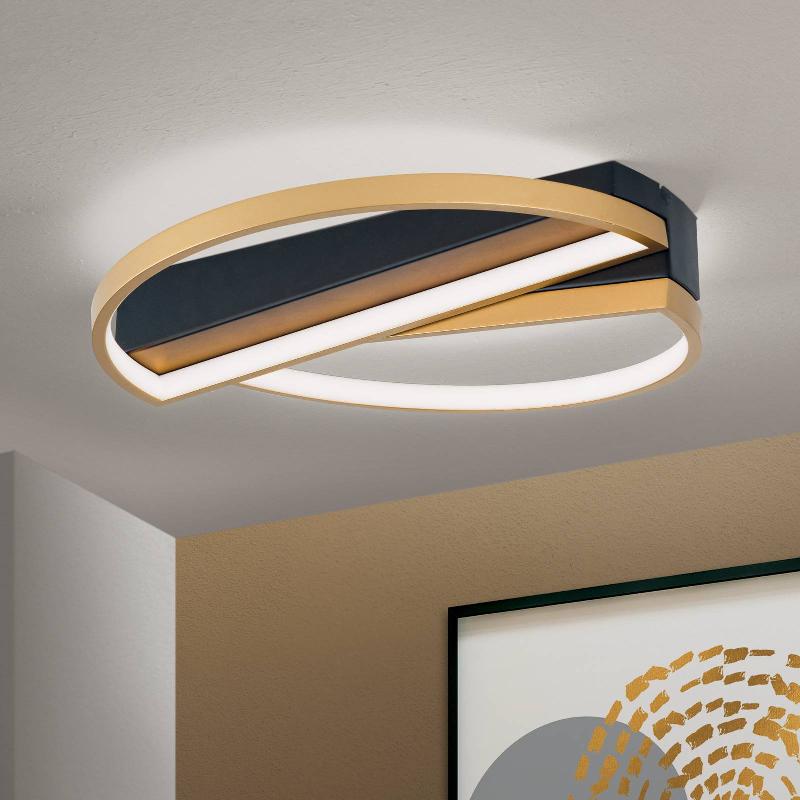 ORION PLAFONNIER LED OLGA, NOIR/DORÉ