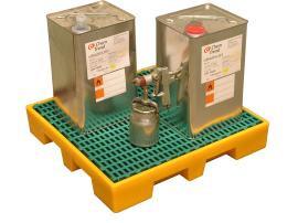 Plateforme de rétention ultra basse 35 L plastique avec caillebotis polypropylène_0
