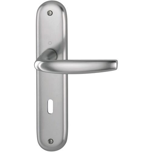 POIGNÉES SUR PLAQUES CLÉ I - PORTE 58 À 67 MM - ASPECT INOX - ATLANTA HOPPE