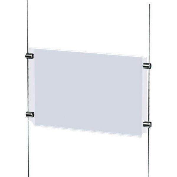 Porte-affiche A4 horizontal - polystyrène 2mm - avec 4 pinces_0