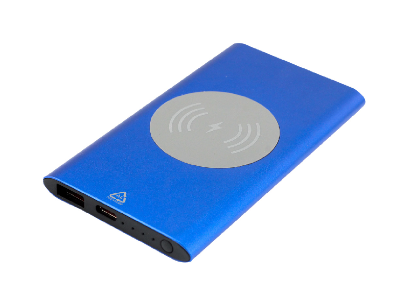 Power Bank USB en aluminium recyclé - Chargeur rapide sans fil 15W - Batterie 4000 mAh_0