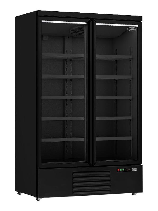 Réfrigérateur 2 portes en verre noir jde-1000r bl l1253 7455.2230 COMBISTEEL_0