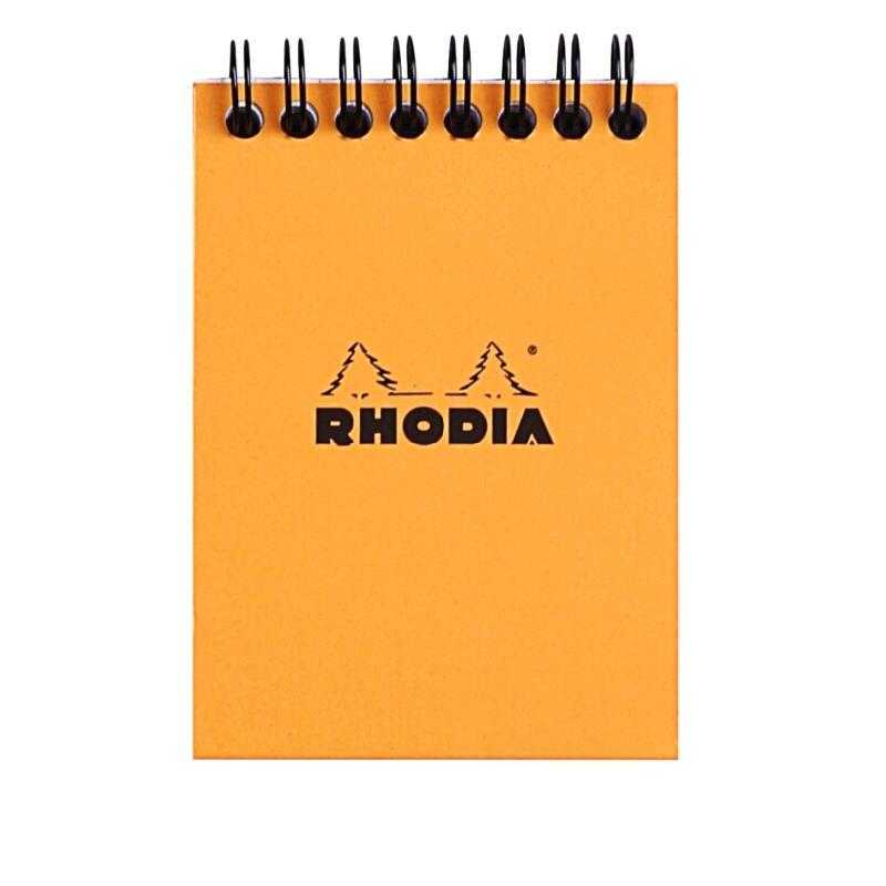 RHODIA Lot de 10 Notepad Classic orange 75x105 / A7, 160p./80 feuilles microperforées 80 g/m² reliure intégrale, quadrillé 5x5 - 3037920115009_0
