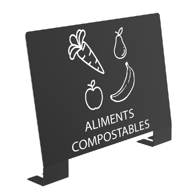 ROSSIGNOL PLAQUE SIGNALETIQUE DE TRI  POUR MEUBLE ALITRI - ALIMENTS COMPOSTABLES  - GRIS MANGANESE