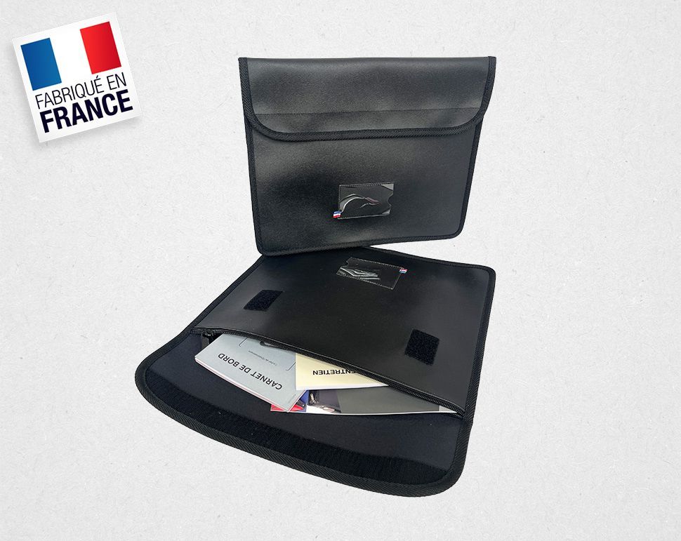 Sacoche porte documents véhicule avec rabat pour transport sécurisé_1