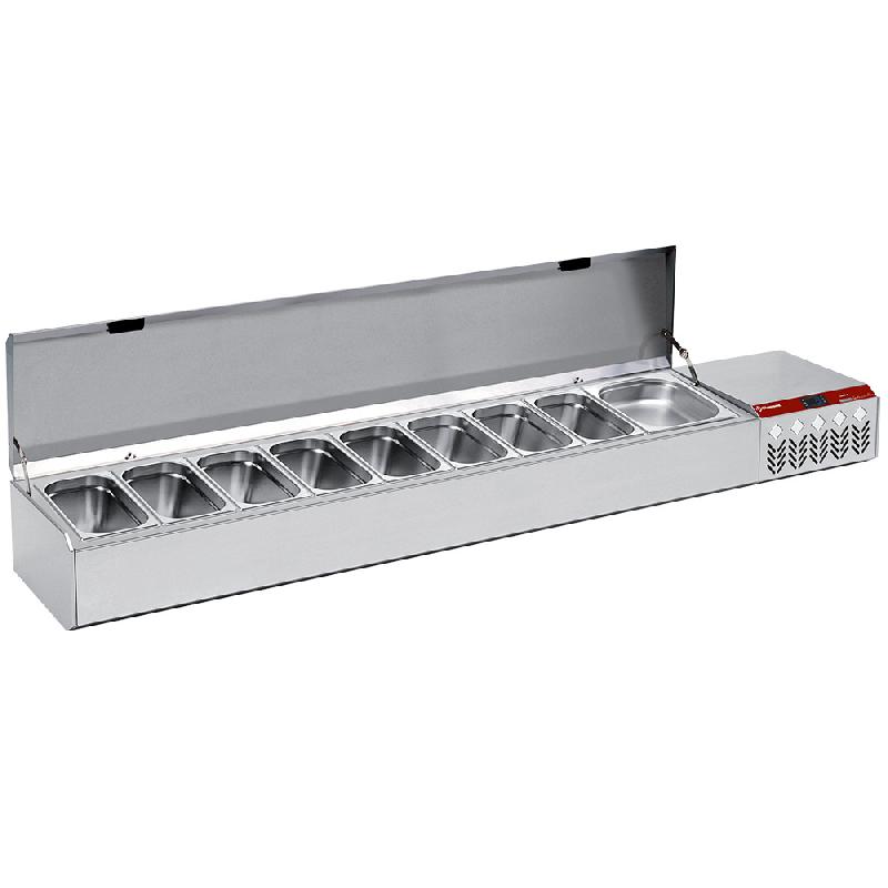 Saladette à ingrédient à poser gn 10x1/3 avec couvercle inox - PSY219G/CP9_0