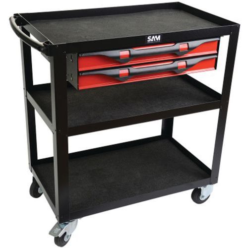 SERVANTE 3 PLATEAUX AVEC 2 TIROIRS - CAPACITÉ 270 KG - SAM
