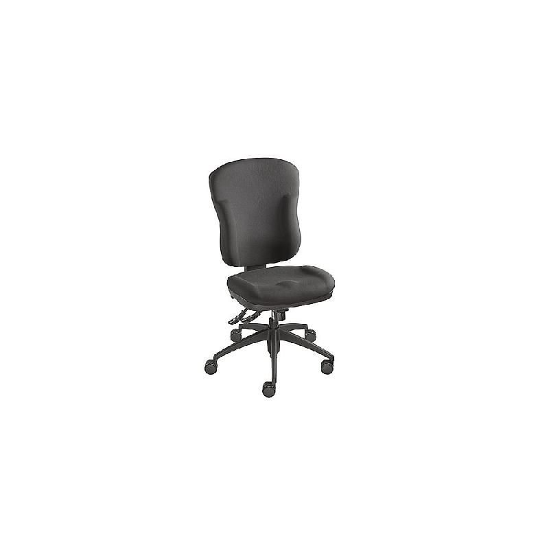 SIÈGE DE BUREAU SACHA AVEC UN DOSSIER D'UNE HAUTEUR DE 58 CM - ASSISE ANATOMIQUE - RÉGLABLE - AVEC ROULETTES È NOIR
