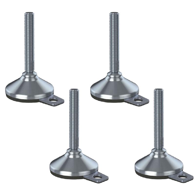 Pied de nivellement en acier inoxydable 16x100x80mm base et tampon anti-vibration 1500kg-Set of_0