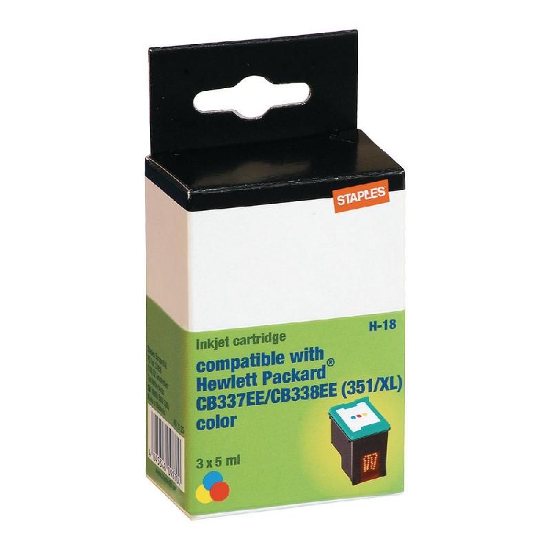 STAPLES CARTOUCHE D'ENCRE COMPATIBLE 351XL (4182722) - GRANDE CAPACITÉ - COMPATIBLE: HP - COULEUR: TRICOLORE