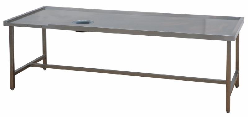 Table droite en inox avec roulettes, vide-ordures et convoyeurs de triage - DCP-21_0