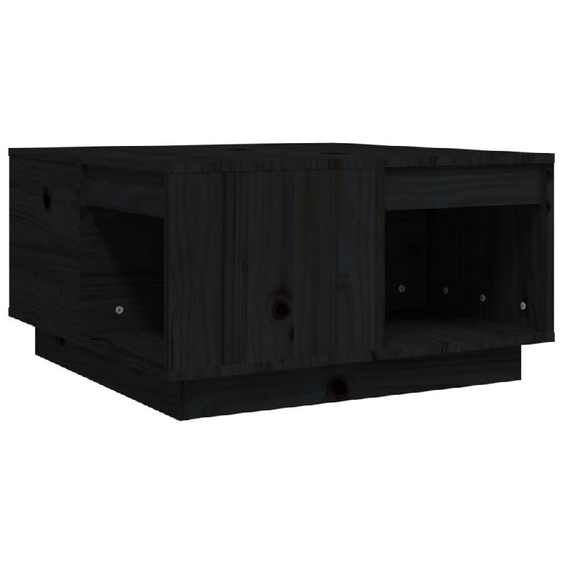 VidaXL Table basse Noir 60x61x32,5 cm Bois massif de pin Modèle Polaris Nordique - 814533_0