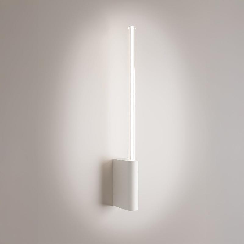 Zafferano Brilliant Applique Led 1 Lumière 5W Cylindrique En Aluminium Verni Blanc Cct Sélectionnable 2200K-3000K Design Minimaliste 50.7 Cm - blanc_0