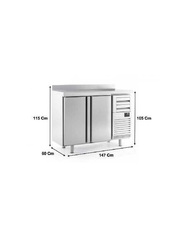 Arrière-bar réfrigérée - 2 portes adossée - inox AISI 304 - 340 litres - R290 - FMPP1500II_0
