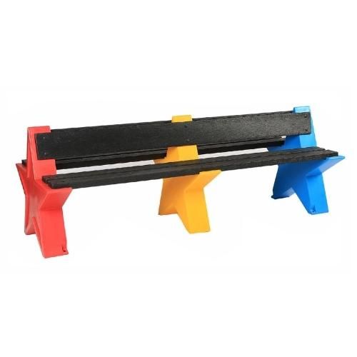 Banc enfant en plastique recyclé - Pieds en forme d'étoile - 6 ou 8 places - Résistant et sans entretien_0