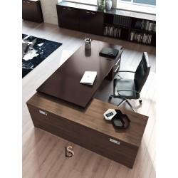 Bureau de direction avec retour bicolore, caisson Senator - office & co_0