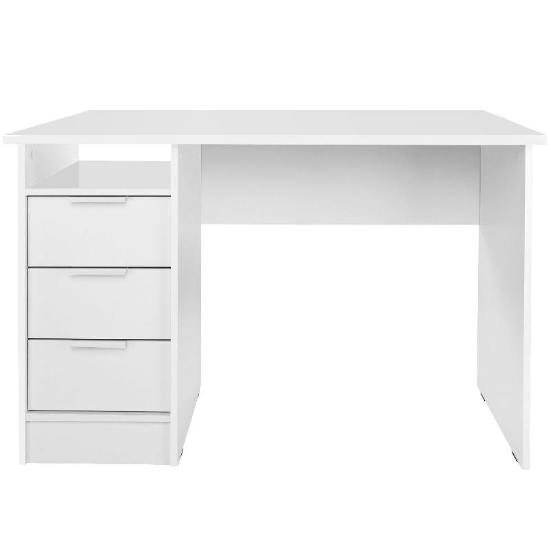 120 x 49 x 72 cm Hengda Bureau dOrdinateur Table Bureau Moderne avec 3 tiroirs 3 étagères