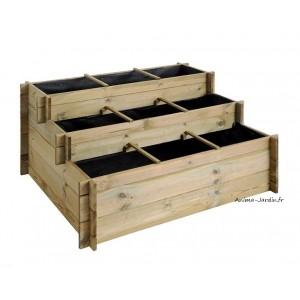 Carré potager 3 hauteurs traité autoclave - 434 - 120x100x54 cm - 371L_0