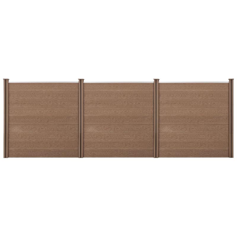 CLÔTURE BRISE VUE BRISE VENT BOIS COMPOSITE (WPC) BRUN 183 X 531 CM 03_0001446_0