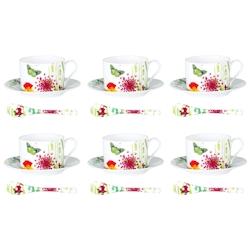 Coffret de 6 tasses, sous-tasses et cuillières Tutti Fiori 18 cl -  Blanc Rond Porcelaine Table Passion - blanc porcelaine 3106232370779_0