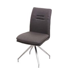 Décoshop26 - Chaise de salle à manger cuisine en tissu gris-marron et en acier inoxydable design et confortable 04_0002269 - marron 3000265132697_0