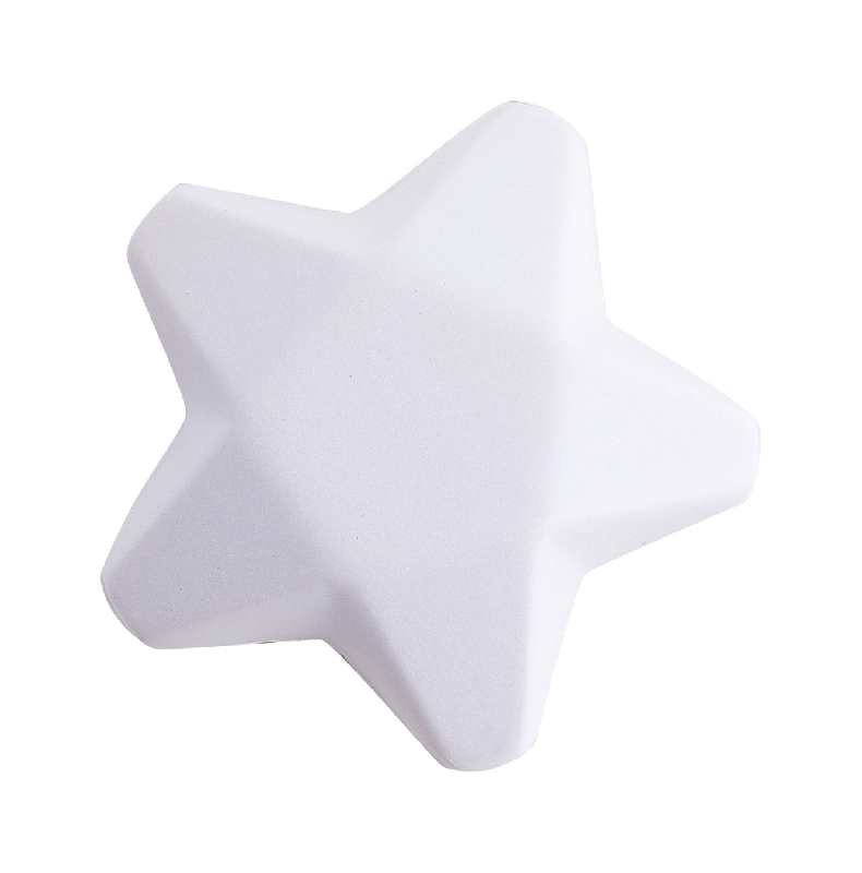 Étoile anti-stress - balle publicitaire en forme d'étoile - couleur blanc - 18g_0