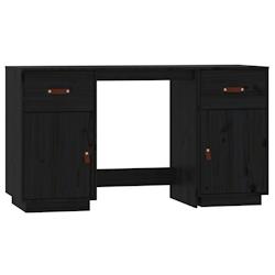 Helloshop26 - Bureau table poste de travail meuble d'ordinateur informatique étude avec armoires 135 x 50 x 75 cm bois massif de pin 02_0023403 - 300_0
