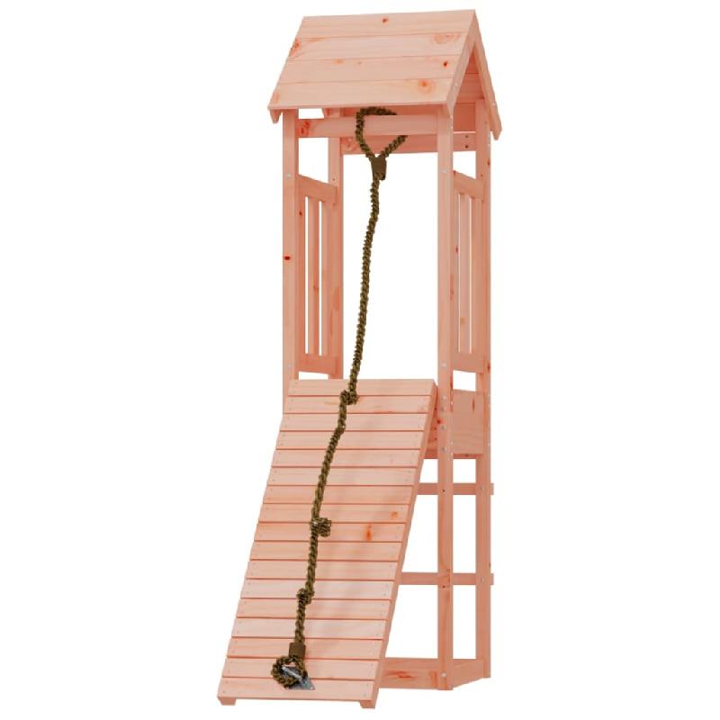 Maisonnette de jeu en bois massif Douglas - 131 x 64 x 207 cm avec mur d'escalade et bac à sable - Réf : 02_0004629_0