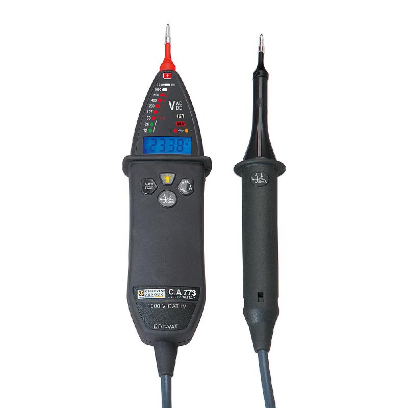 P01191773A | Détecteur de tension VAT CA773 1 000 VAC / 1 400 VDC et de déclenchement DDR, avec pointes IP2X_0