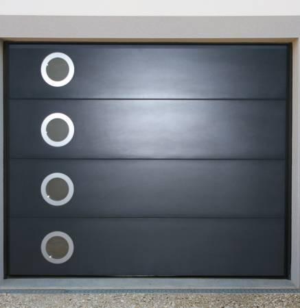 Porte de garage sectionnelle anti-effraction, anti-cambriolage - Ouverture plafond 60mm avec hublot et isolation optimale_0