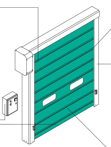 Porte rapide STAC - souple à empilement en plastique PVC - 8000 x 8000 mm - motorisation triphasée et normes EN 12341-1_0
