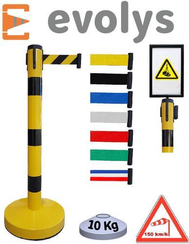 Poteau métal de balisage à sangle - Evolys - Système auto-freiné et personnalisable_0