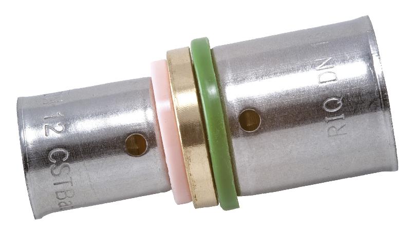 Raccord droit à sertir en laiton D.16 - Pour tube en PER - Norme ACS_0