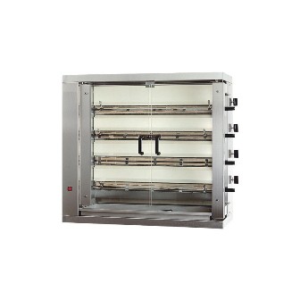 Rôtissoire électrique à poulets - 4 broches/24 poulets - PZ288e - Acier inox AISI 304 - Chauffage par radiants céramiques_0