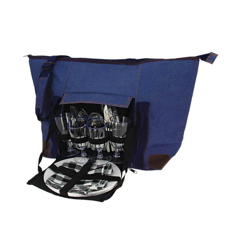 Sac de plage jeans isotherme Perigord 4 couverts -_0