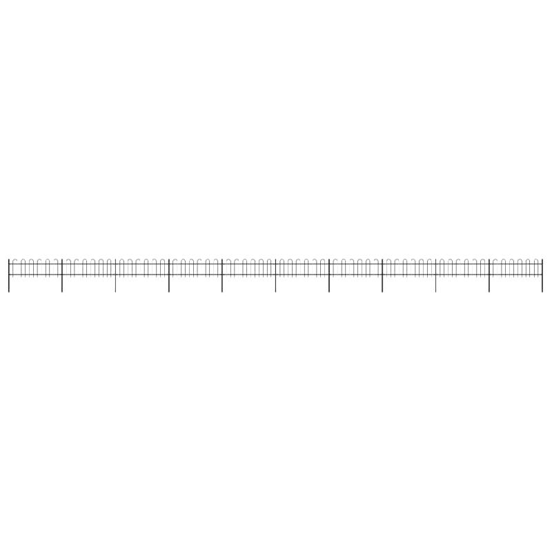 Vidaxl clôture de jardin avec dessus en cerceau acier 17 x 0,6 m noir 277647_0