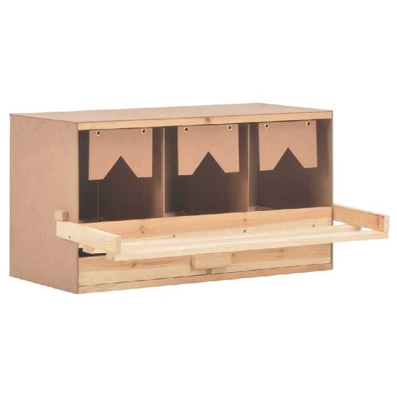 Vidaxl pondoir 3 compartiments 72x33x38 cm bois de pin massif 170654_0