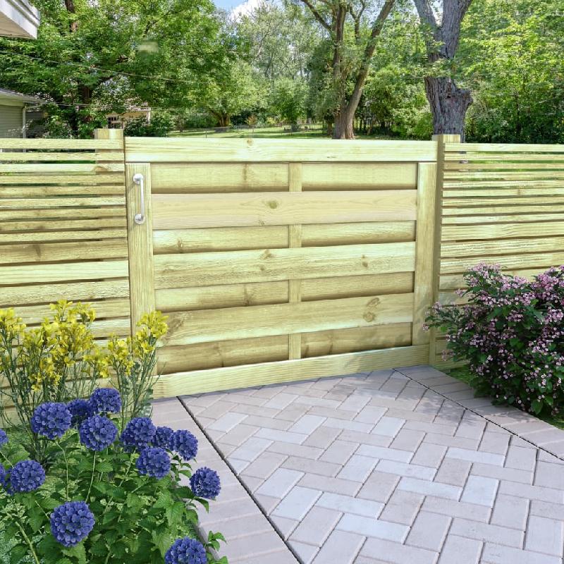 Vidaxl portillon bois de pin imprégné 100x75 cm vert 45314_0