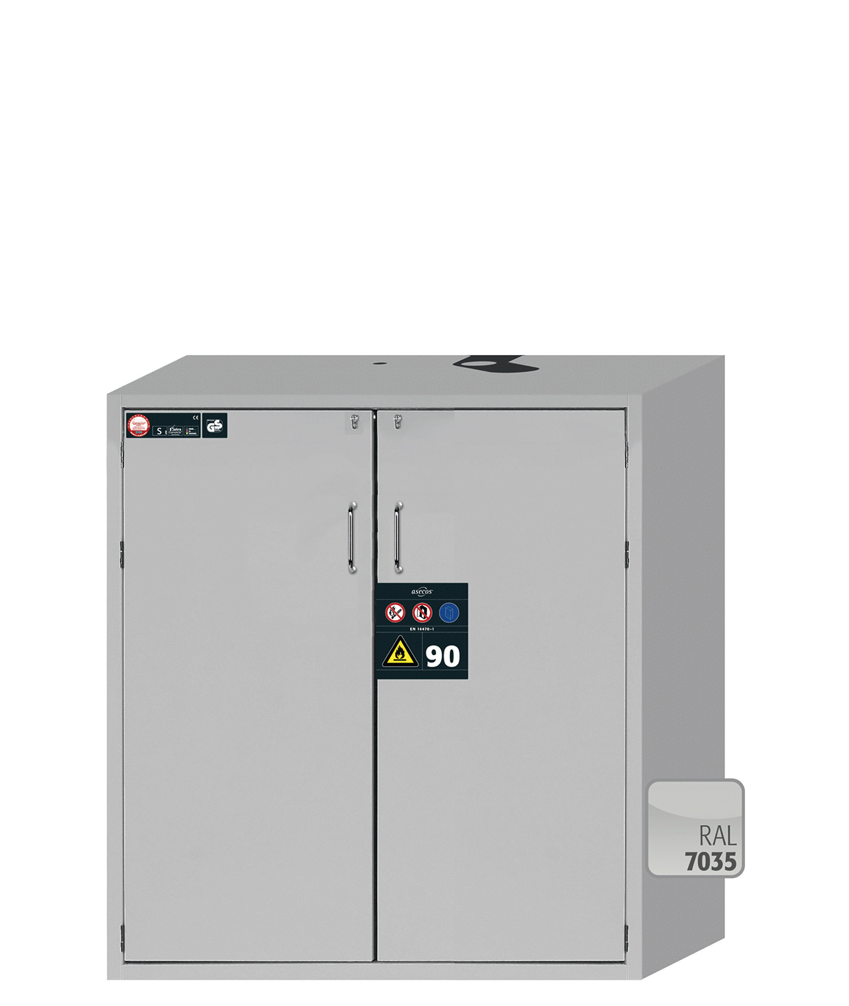 Armoire de sécurité S-CLASSIC-90 modèle S90.129.120 - Réf 30121-001-33748 - Type 90 pour substances inflammables - Certifiée NF EN 14470-1_0